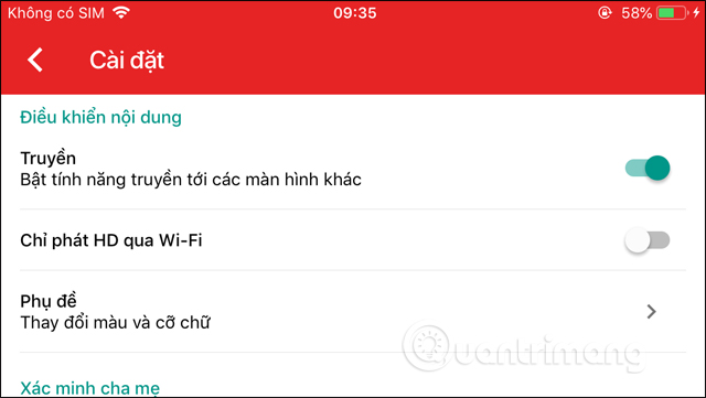 Thay đổi cho phụ huynh