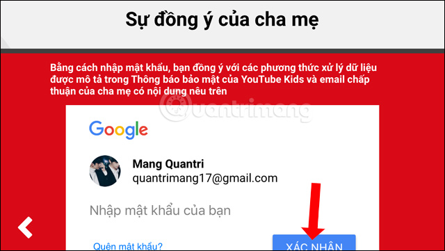 Nhập mật khẩu email
