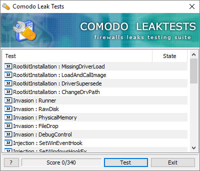 COMODO Leak Test