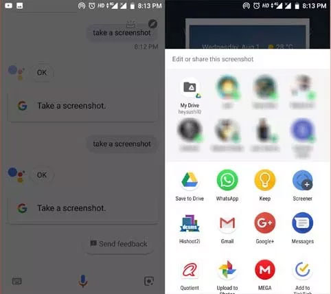 Sử dụng Trợ lý Google để chụp ảnh màn hình