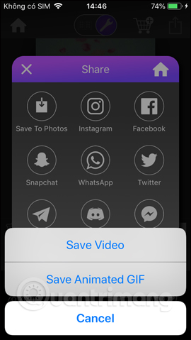 Chọn lưu video, ảnh GIF