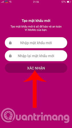 Đặt lại mật khẩu mới