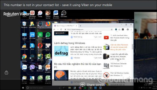 Chia sẻ thao tác trên màn hình