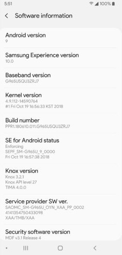 Samsung Experience 10 trên nền Android Pie 12