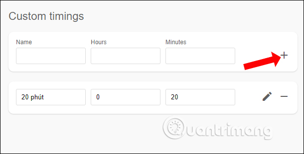 Lưu thời gian mới