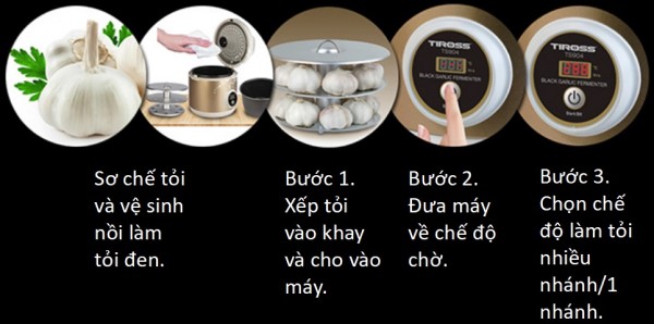 Các bước làm tỏi đen bằng nồi làm tỏi đen.