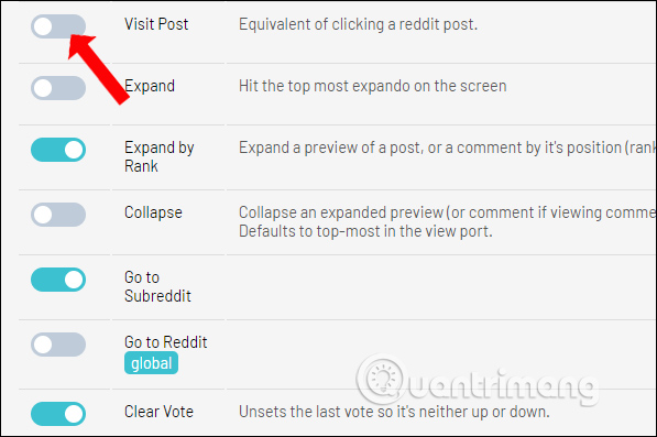 Tắt lệnh riêng lẻ
