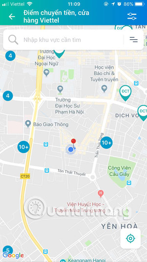 Bản đồ cửa hàng ViettelPay