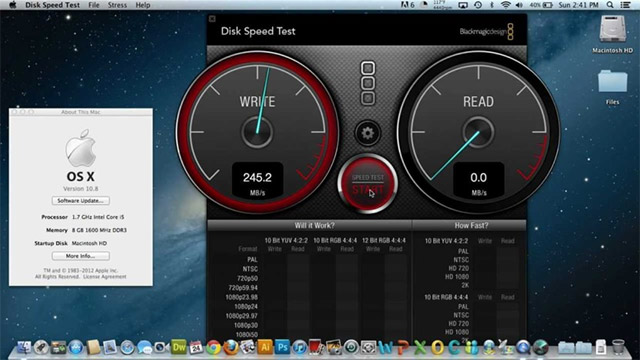 Kiểm tra tốc độ đĩa Blackmagic (macOS)