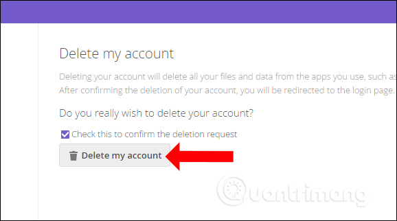 Xác nhận xóa tài khoản