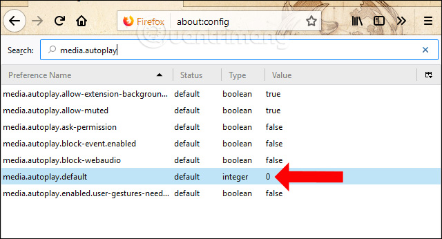 Phát video tự động Firefox