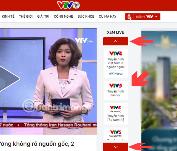 Danh sách kênh VTV News