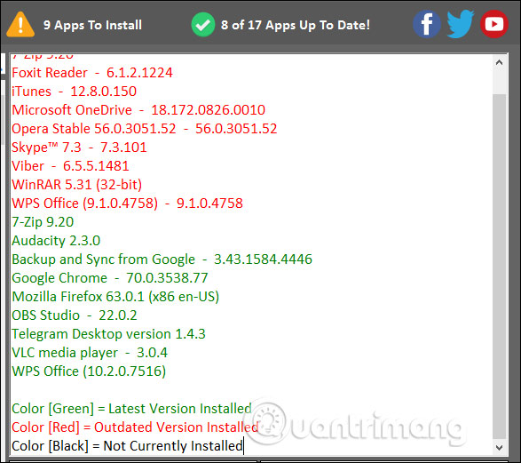 Ứng dụng cần nâng cấp