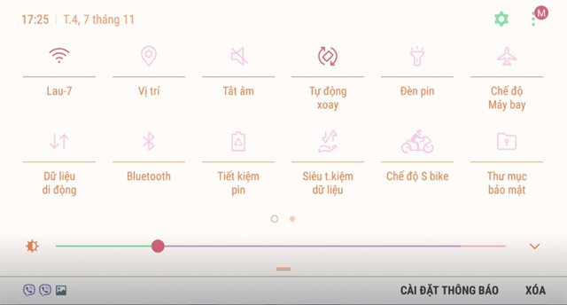 Khóa màn hình ngang điện thoại Samsung