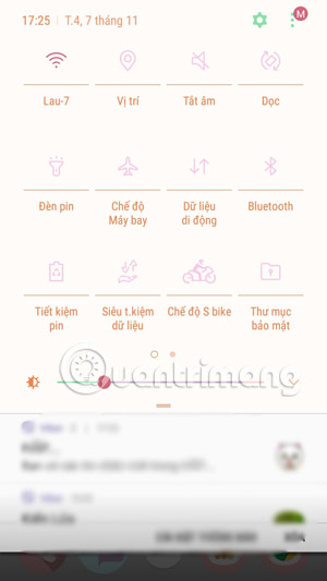 Thanh thông báo trạng thái điện thoại Samsung