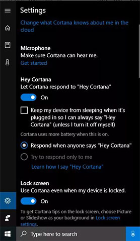 Bật Cortana và định cấu hình lại cho micro