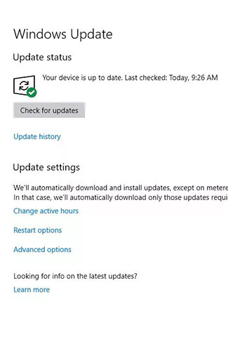 Kiểm tra các bản cập nhật