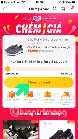 Giao diện chém giá Lazada