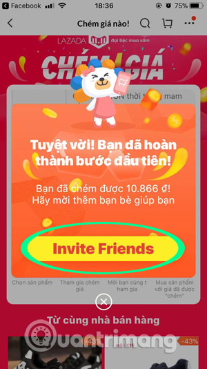 Mời bạn bè cùng chém giá sản phẩm muốn mua
