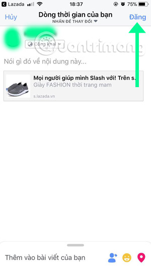 Share sản phẩm lên Facebook