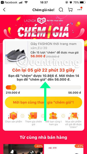 Thời gian còn lại để chém giá sản phẩm