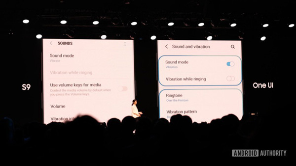 Giao diện One UI có các góc được bò tròn hơn