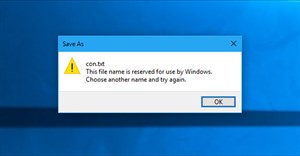 Windows 10 vẫn không thể sử dụng những tên file này từ năm 1974