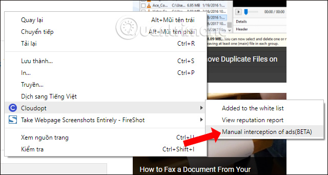 Chặn nội dung trên trang