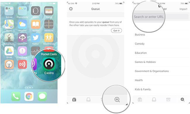 Thêm podcast vào Castro