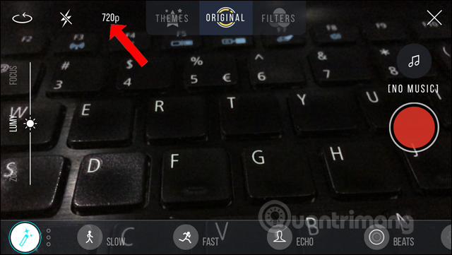 Giao diện quay video