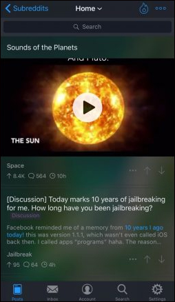 Nền tối trên ứng dụng