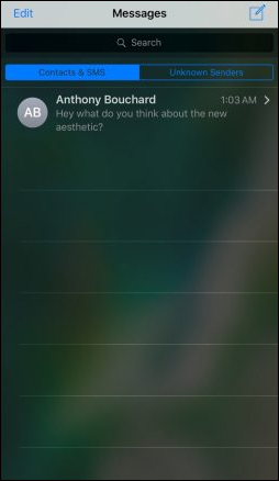 Nền tối trên ứng dụng Message