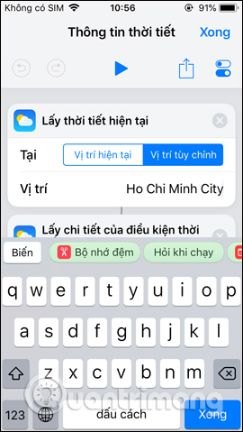 Nhập vị trí