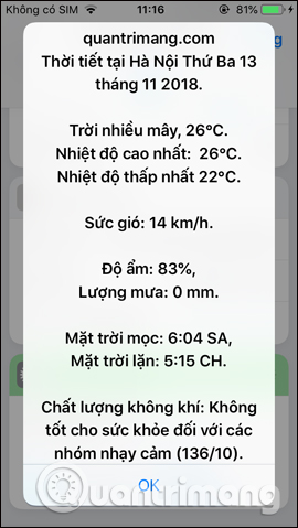 Thời tiết hiện tại