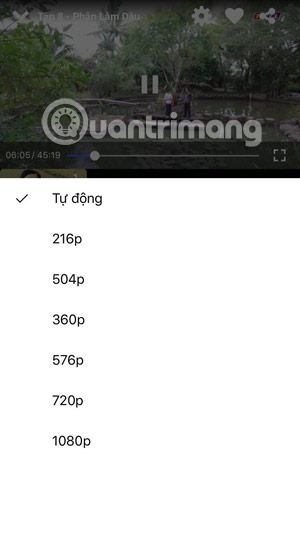 Chọn độ phân giải THVL 1
