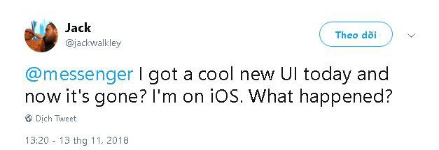 Phản ánh của người dùng về việc Messenger quay lại giao diện cũ 2