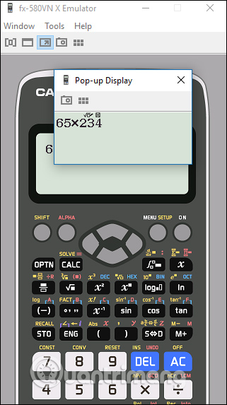 Nhấn vào ảnh để phóng to Màn hình pop-up