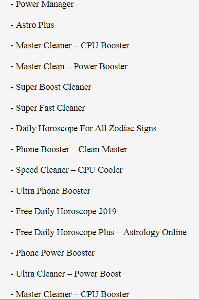 Danh sách những ứng dụng Android dính mã độc