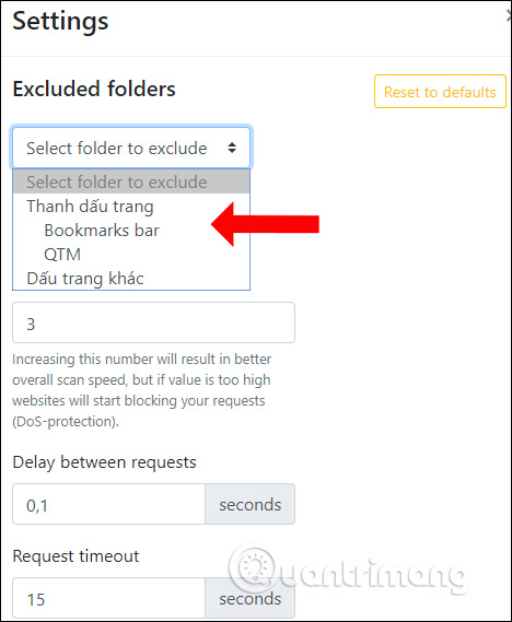 Loại kiểm tra bookmark