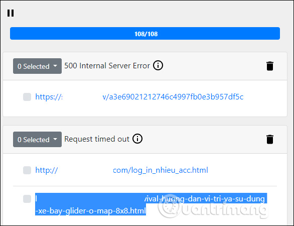 Hiện bookmark lỗi