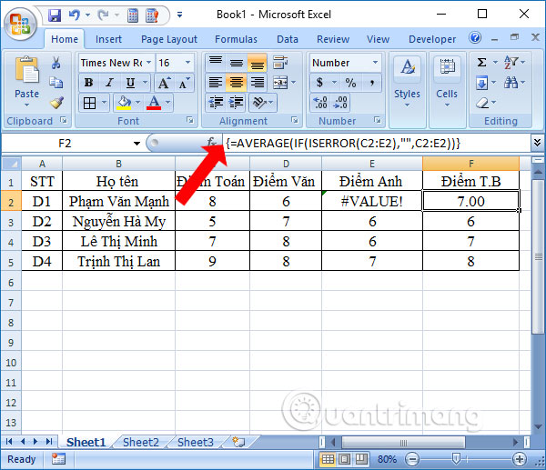 Cách dùng hàm AVERAGE trong Excel - Ảnh minh hoạ 8