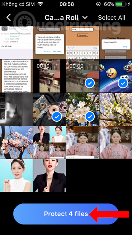 Chọn file muốn ẩn