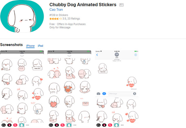   Chubby Dog Animated Stickers