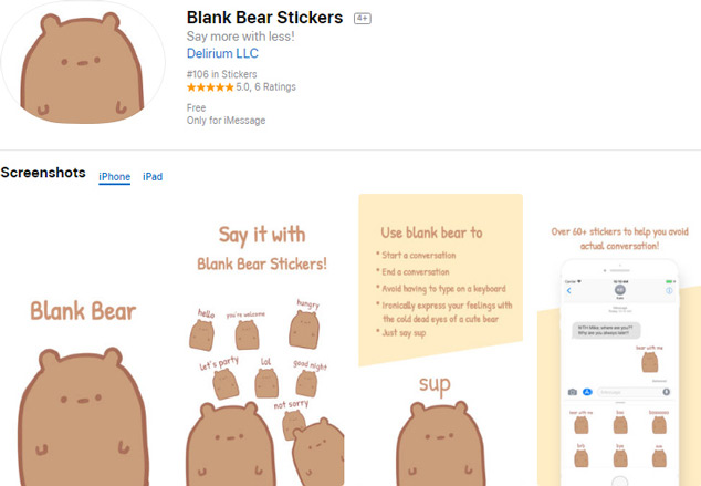 Blank Bear Stickers 