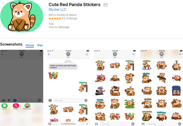 Cute Red Panda Stickers