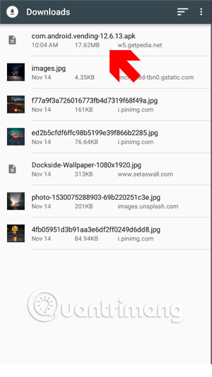 Chọn file cài Google Play Store