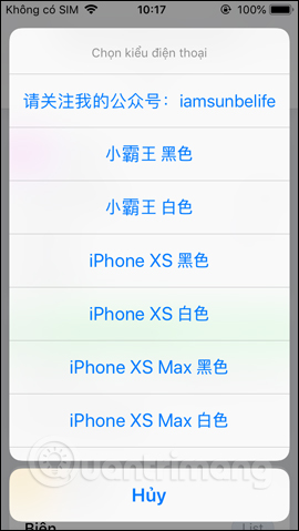 Chọn tên thiết bị
