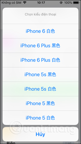 Danh sách thiết bị