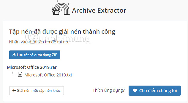 File zip sau khi giải nén