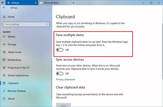 Xóa hoàn toàn lịch sử clipboard trên Windows 10